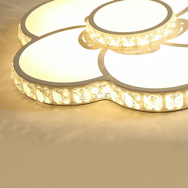 Vaporisateur à LED Floriated Crystal Flush Mount in Modern Creative Style Acrylic Ceiling Light for Bedroom