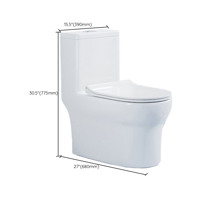 Contemporary 1 Piece Flush Toilet Floor Mounted White Urine Toilet for Washroom