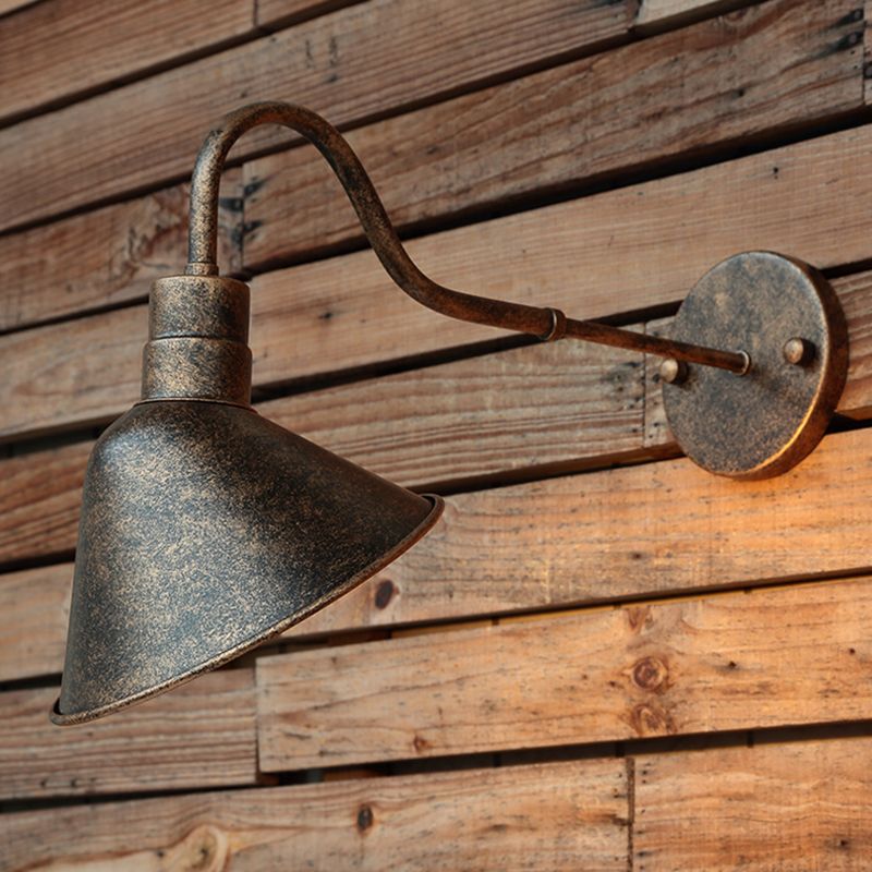 Conical Wall Light Fixture Industrial Style Metal Wall Mount Lighting