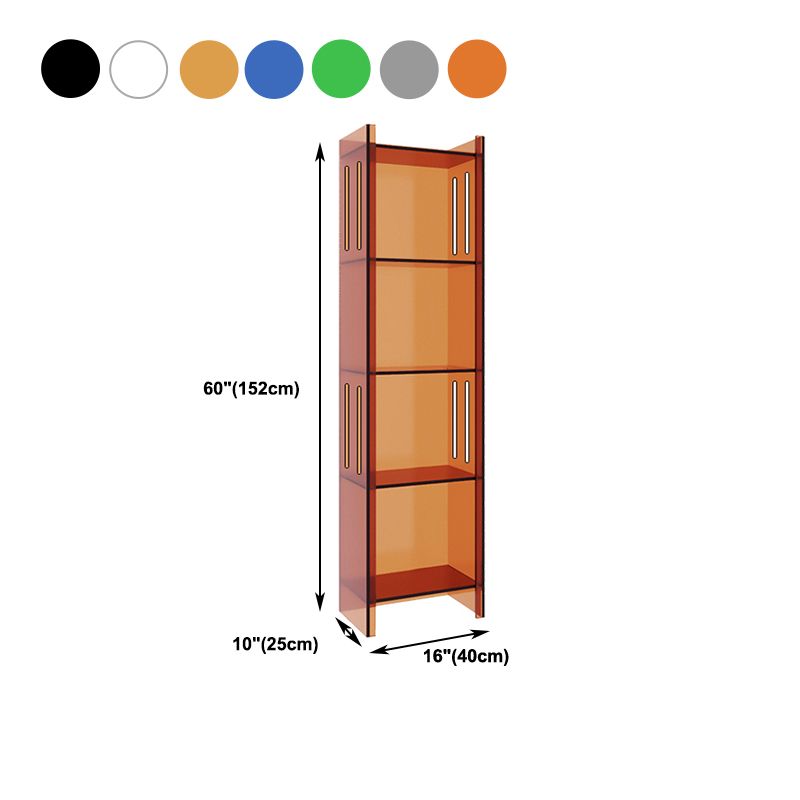 Standard Closed Back Bookshelf Scandinavian Rectangle Acrylic Bookcase