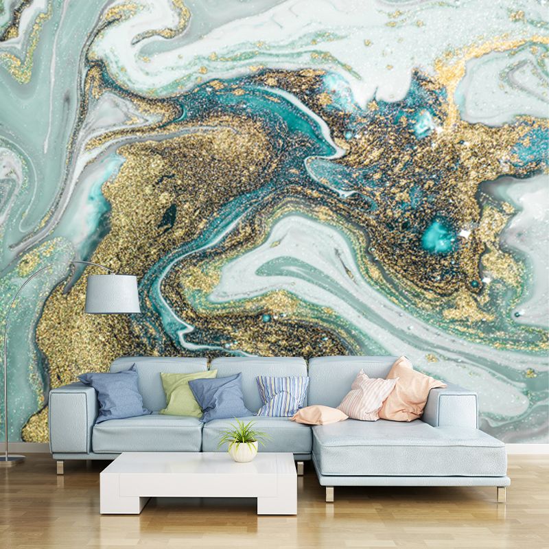 Wave with Sequins Pattern Mural Tropix Waterproof Living Room Wall Decor, Custom Size