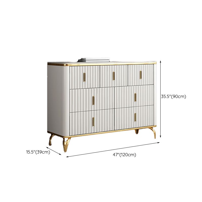 Glam Engineered Wood Storage Chest Bedroom Horizontal Chest with Drawers