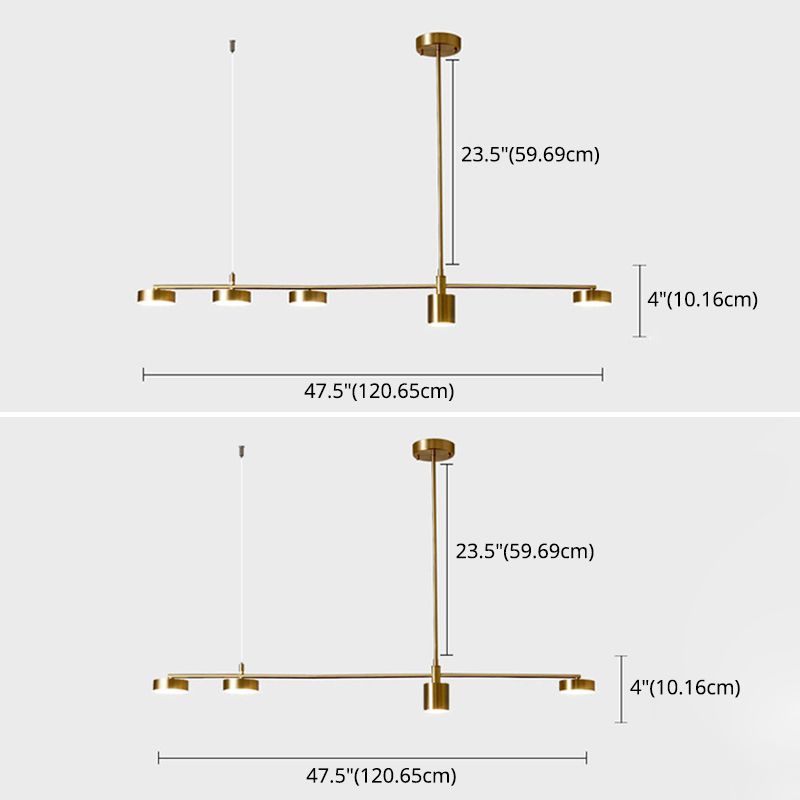 Mid-Century Linear Island Light Fixtures Metal Island Lamps