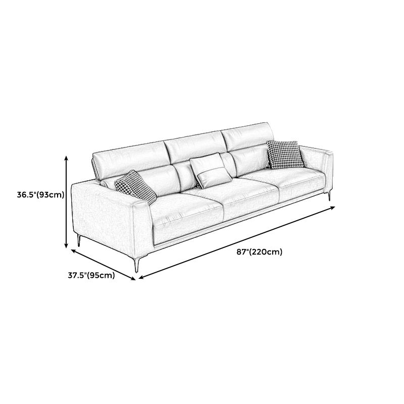 Faux Leather Square Arm Sofa/Sectional with Adjustable Bolster Pillows, Stain Resistant