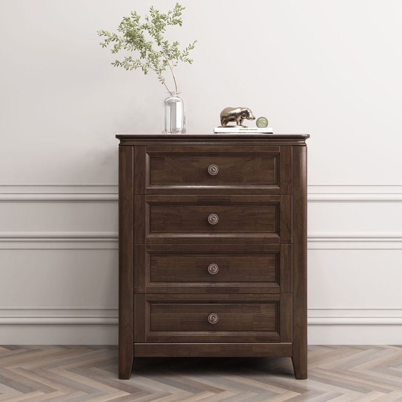 Traditional Style Chest Brown Bedroom Storage Chest with Multi Drawers