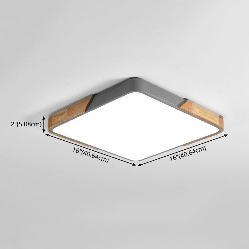 Lámpara de techo cuadrada de acrílico con montaje empotrado, estilo moderno, 1 luz, montaje empotrado