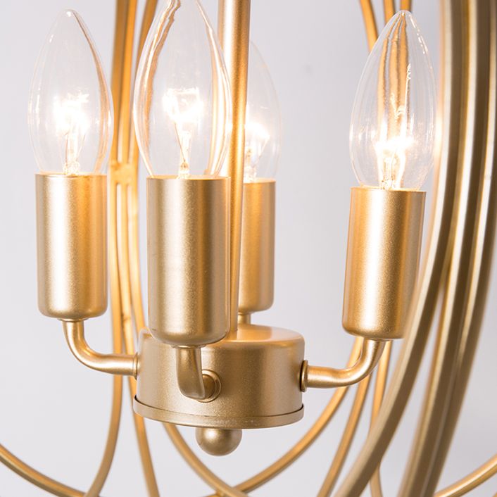 Designer Style Chandelier Gold Metal Ceiling Chandelier for Living Room