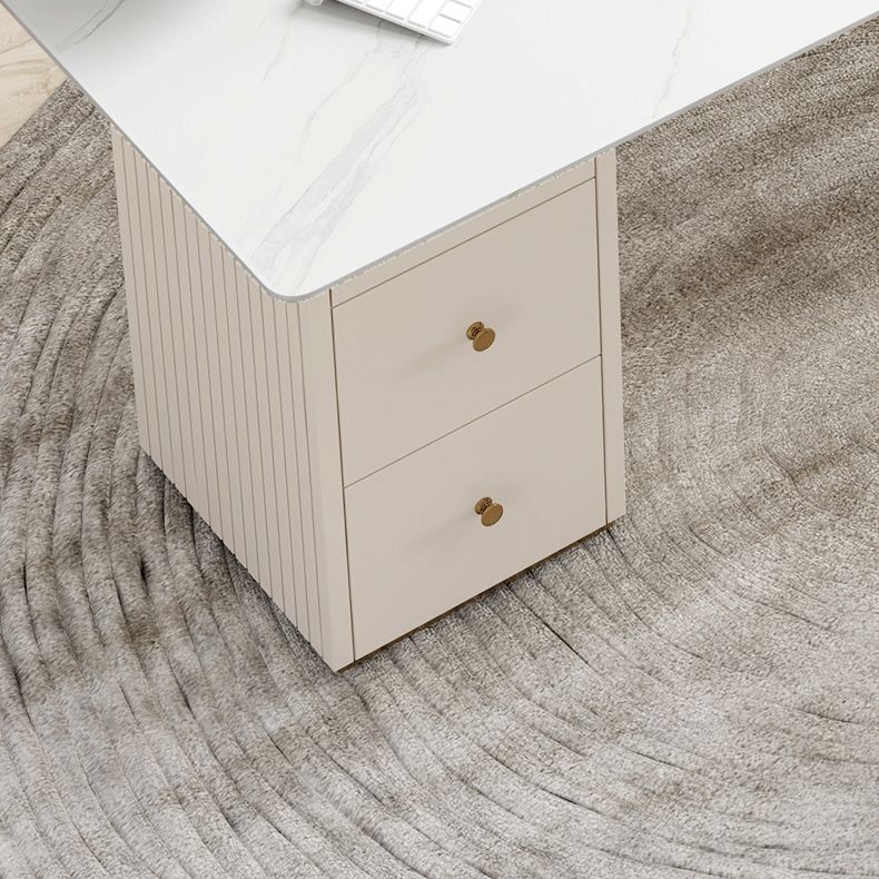 Peninsula Modern Writing Table Fixed Study Table of Sintered Stone