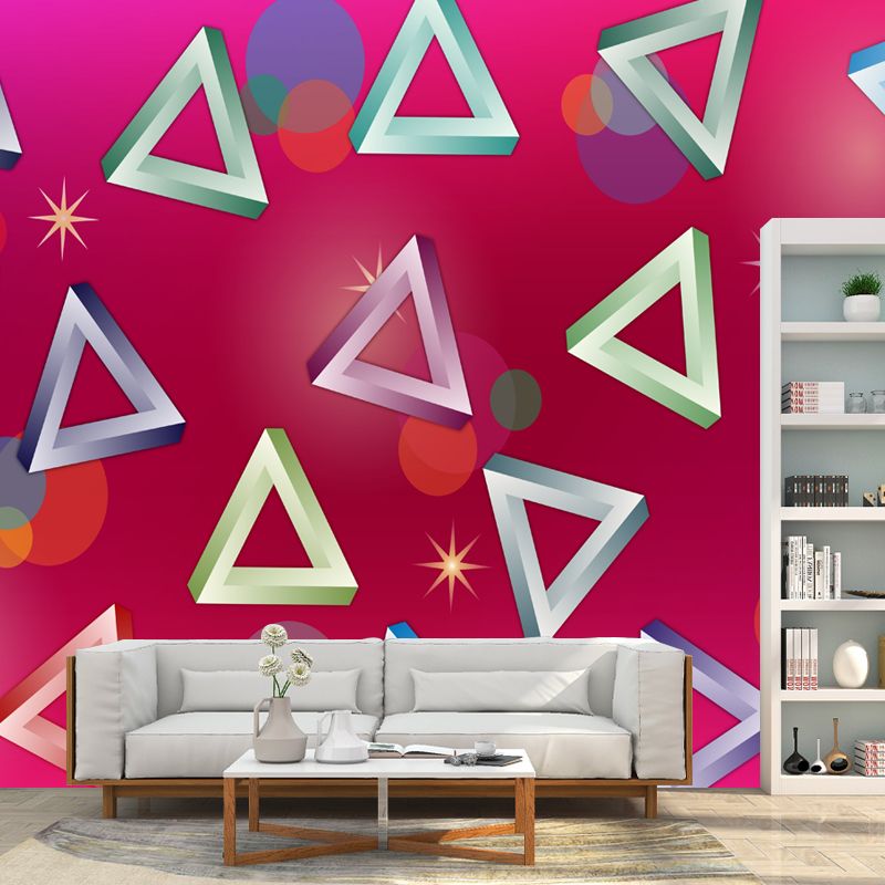 Triangle Geometry Mural Decal for Study Room Washable, Custom Size Available