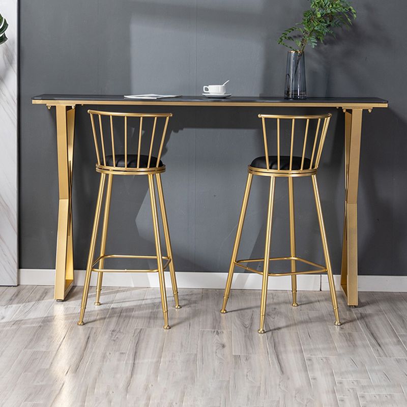 Glam 1/2/3 Pieces Sintered Stone Bar Table Set Rectangular Counter Set for Home Use