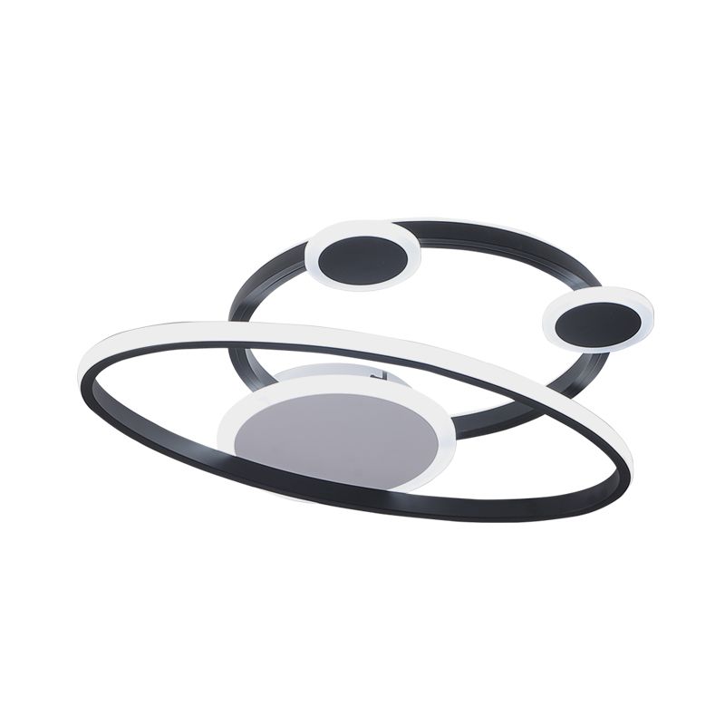 16.5 "/20.5" W Oval Ring Unterputze Licht Modernist Acryl LED-Schlafzimmer nah an Deckenlampe in Schwarz, Warm/Weißes Licht