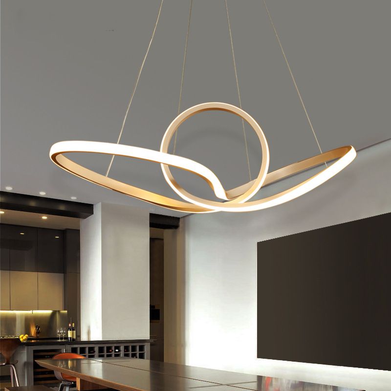 Acrylic Twist Pendant Ceiling Light Simplicity LED Suspended Lighting Fixture for Dining Room