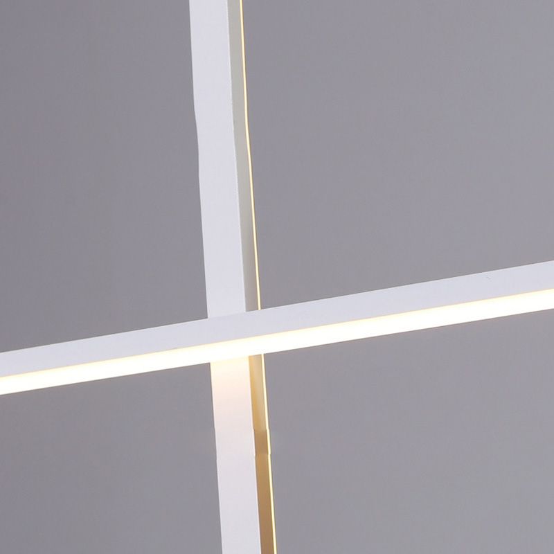 3-Light Ceiling Island Light Minimal Style Linear Shape Metal Pendant Lighting Fixtures