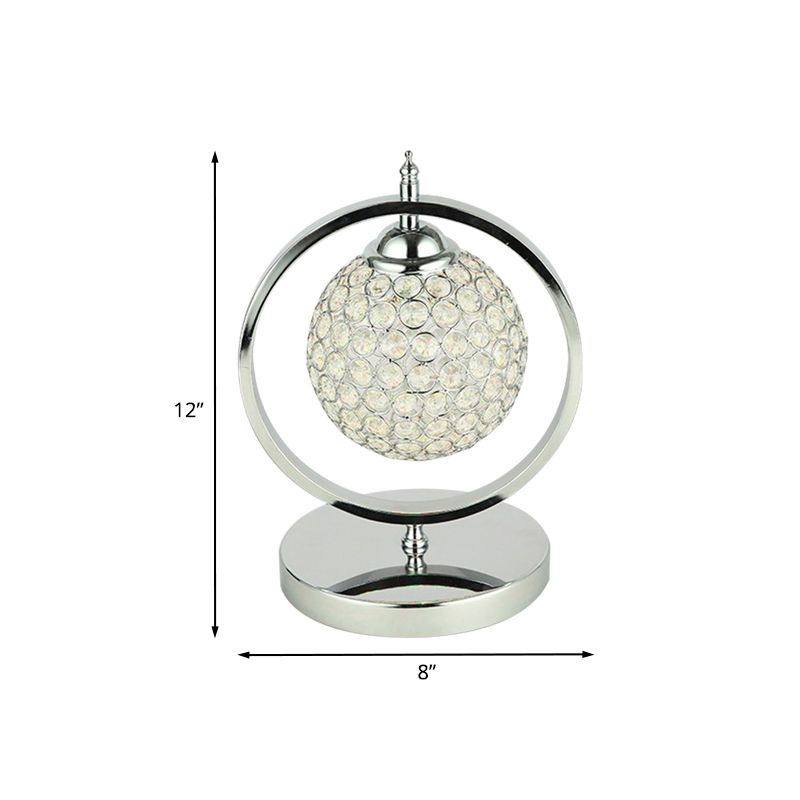 Chrome Global Night Table Lamp Minimalist Hand-Cut Crystal LED Study Room Table Light