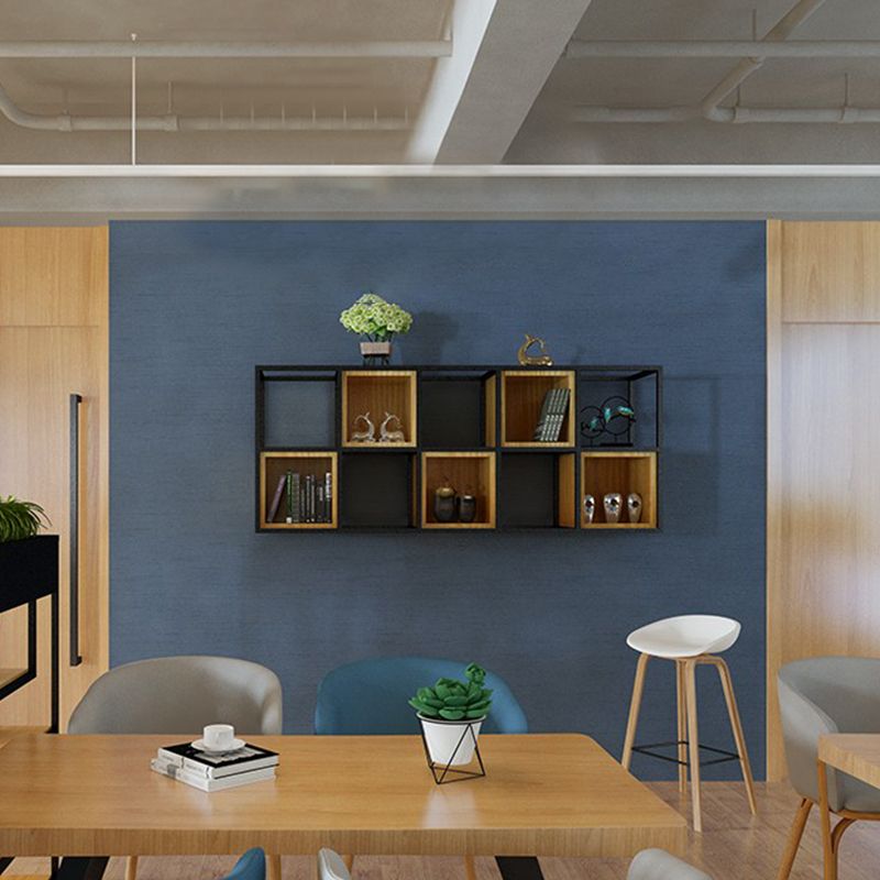 Contemporary Wooden Bookcase Floating Natural Closed Back Bookshelf