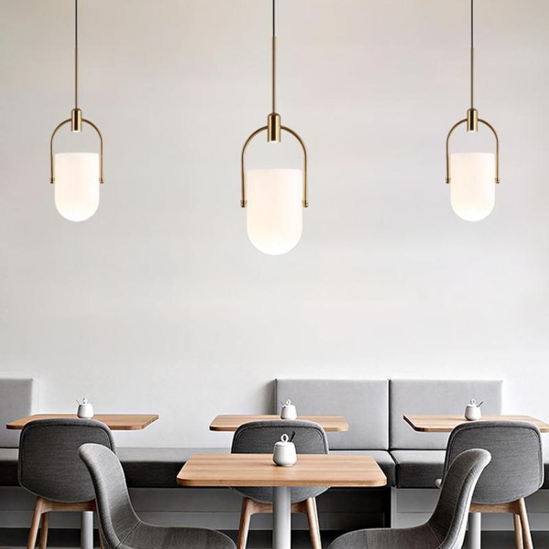 Multi Light Barrel Hanging Pendant Modern Style Glass Hanging Lighting for Living Room