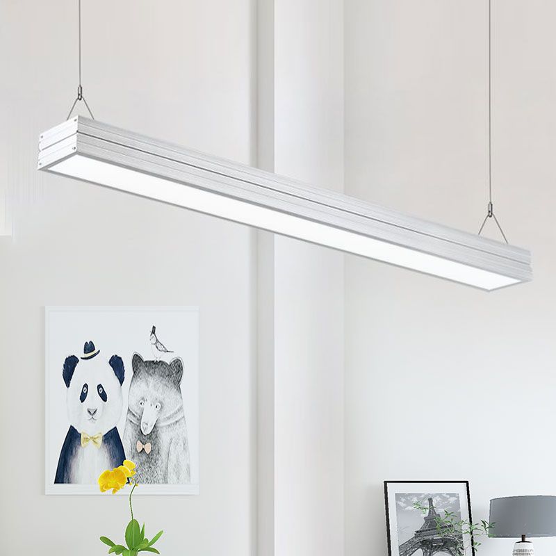 White/Silver/Black Ridged Case Suspension Lamp Contemporary Metal Led Pendant Ceiling Light in White/Natural Light