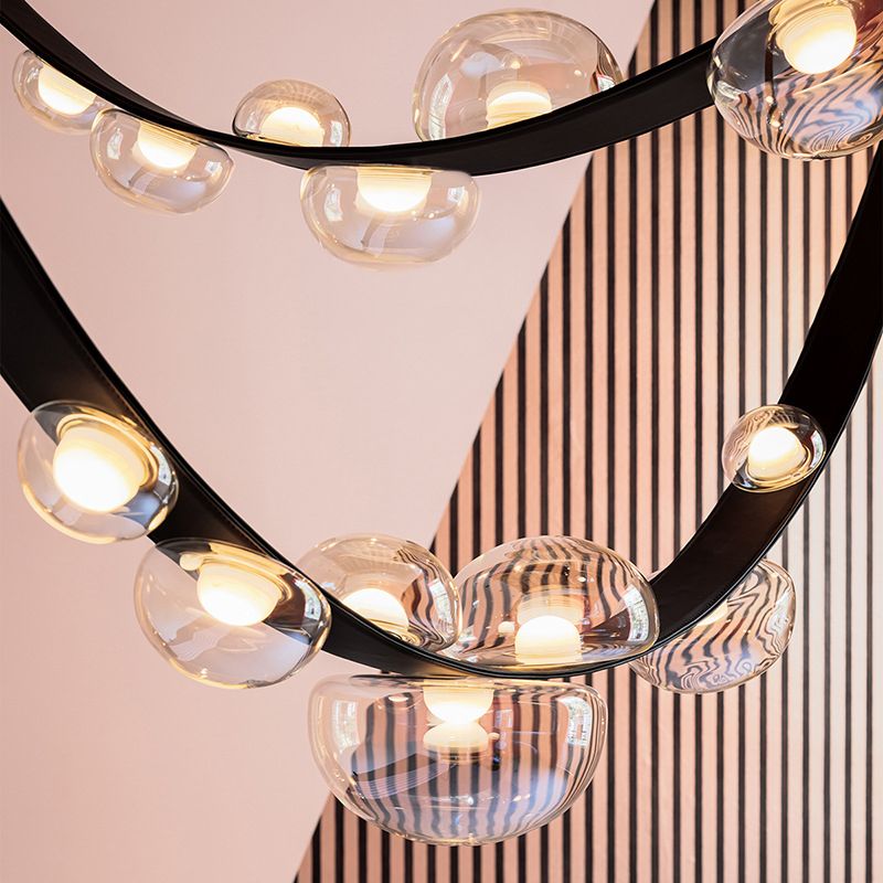 Modern Pendant Lighting Fixtures Glass 7 Lights Island Light Fixture