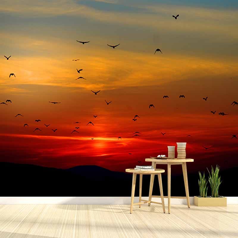 Modern Style Mural Wallpaper Setting Sun Environment Friendly Bedroom Wall Mural