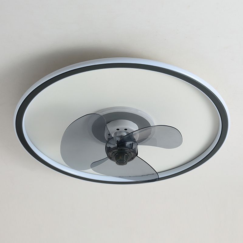 Round Shape Metal Ceiling Fans Modern Style Single Light Ceiling Lamp