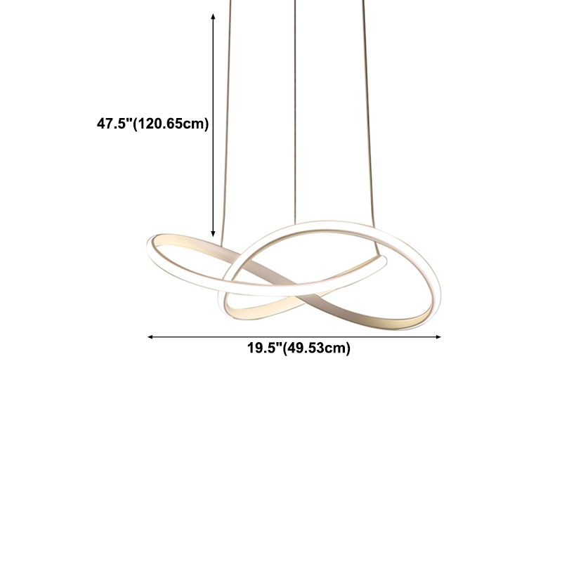 Modern Style Hanging Lighting Fixture Household Linear LED Chandelier for Sitting Room