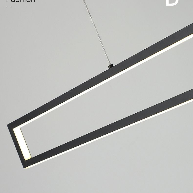 39.3 pulgadas de longitud Rectangular LED Light Light Acrylic Acrylic Simplicity Style Lámpara suspendida para sala de estar