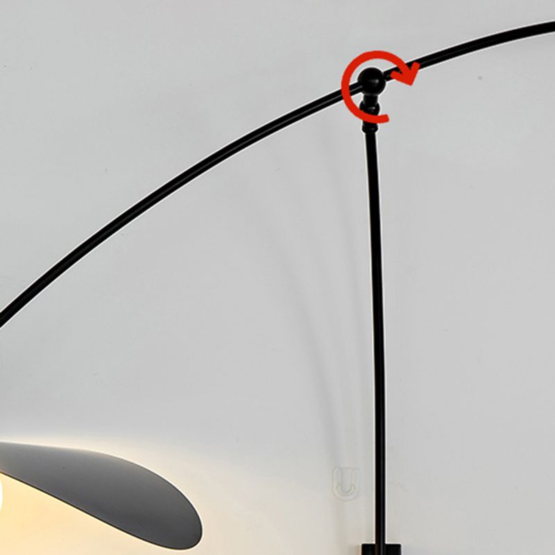 Postmodern Lotus Leaf Shaped Wall Lamp Metal 1-Light Bedroom Wall Light with Balance Arm