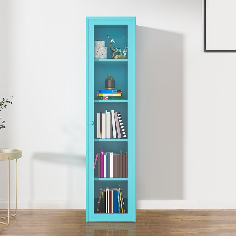 66.93"H Bookshelf Scandinavian Style Bookcase for Study Room with Door