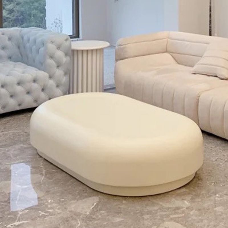 Contemporary 1 Single Coffee Table Oval Cocktail Table with Storage