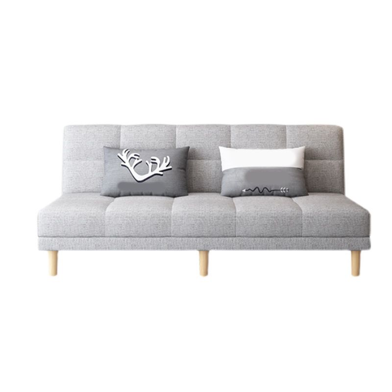 Contemporary Linen Armless Sleeper Sofa Convertible Sofa for Living Room, Apartment
