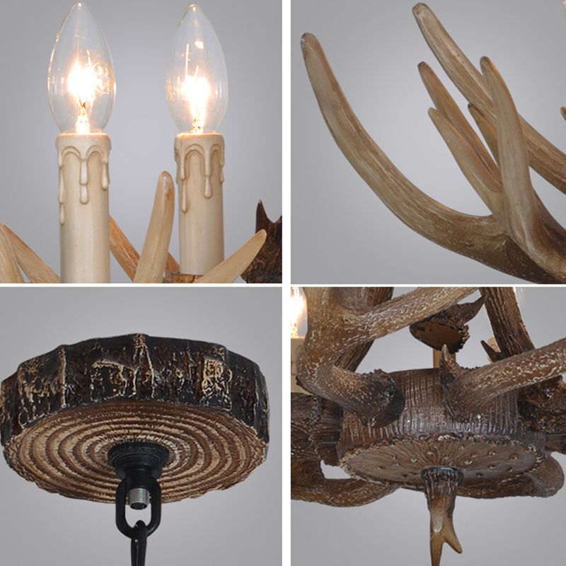 Unique Shape Resin Hanging Ceiling Light American Style Multi Lights Hanging Light