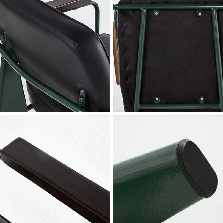 Silla de comedor de estilo industrial sillones abiertos tapizados con patas de metal