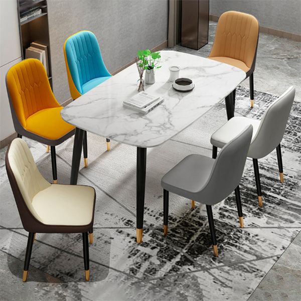 Ensemble de chaises en métal de style scandinave, chaises latérales de cuisine à dossier solide