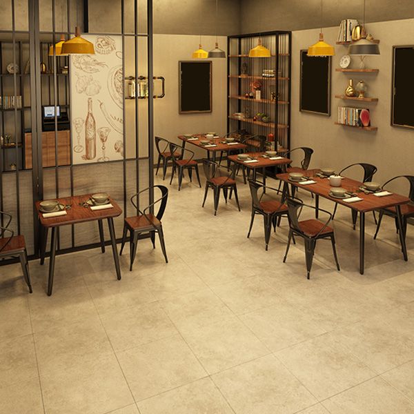 Industrial Rectangle Dining Table Solid Wood Top Dining Table for Restaurant