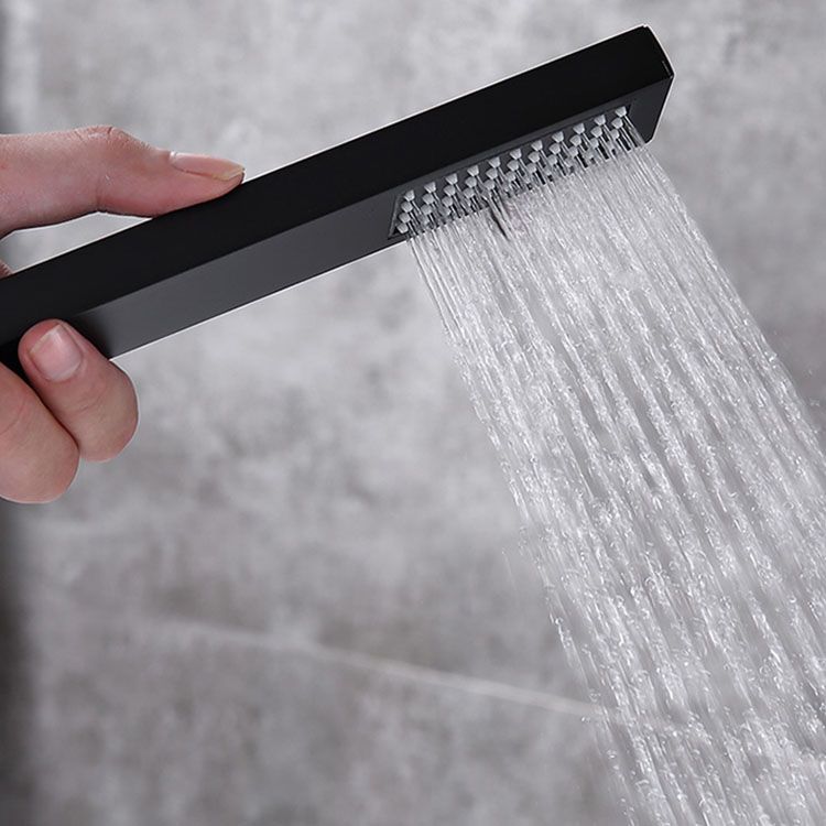 Contemporary Brass Freestanding Tub Filler with Hose Floor Mounted Bathroom Faucet