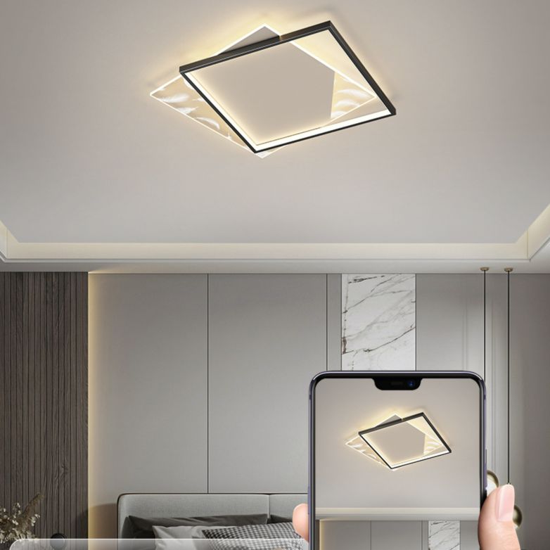 Luz de techo de dormitorio cuadrado Acrílico Acrílico LED FLUMPLA FLUMPLACIÓN Luz de montaje
