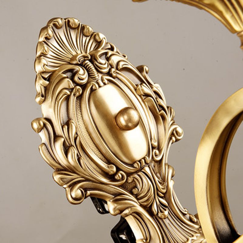 Frost Glass Flare -vormige wand gemonteerd licht Classic Corridor Wandverlichting in goud