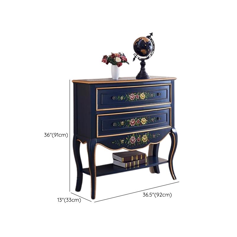 American Traditional Dresser Solid Wood Storage Chest with 2 Drawers