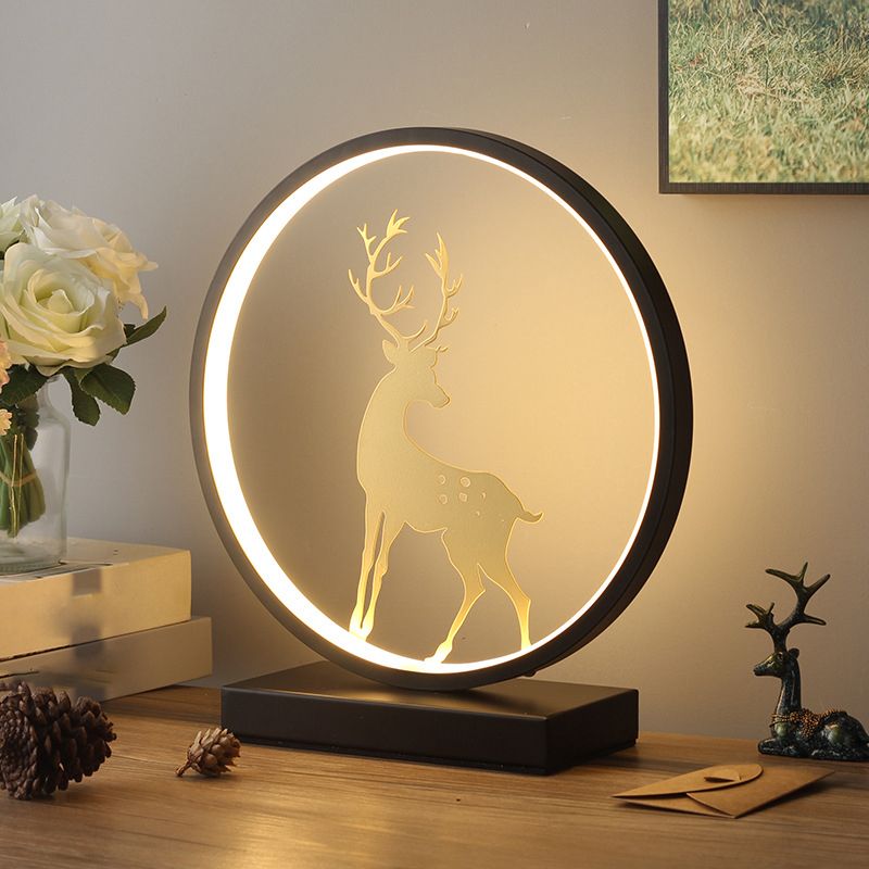 1 table de cerf de cercle léger les lampes de chevet moderne lampes de chevet en métal