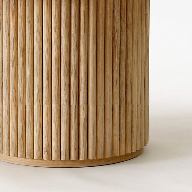 Table à manger ovale moderne en pierre frittée avec base à double piédestal