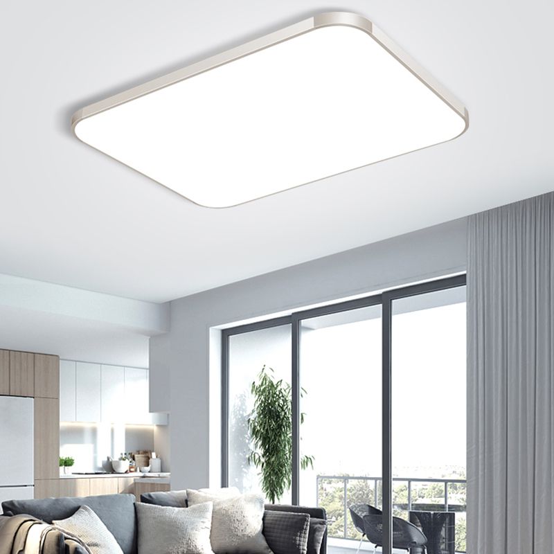 Silver Ceiling Light Fixture Modernism LED Flush Mount for Bedroom