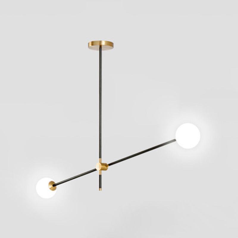 Lámpara de lámpara de suspensión industrial negro globo de vidrio múltiples luces colgantes de techo colgante