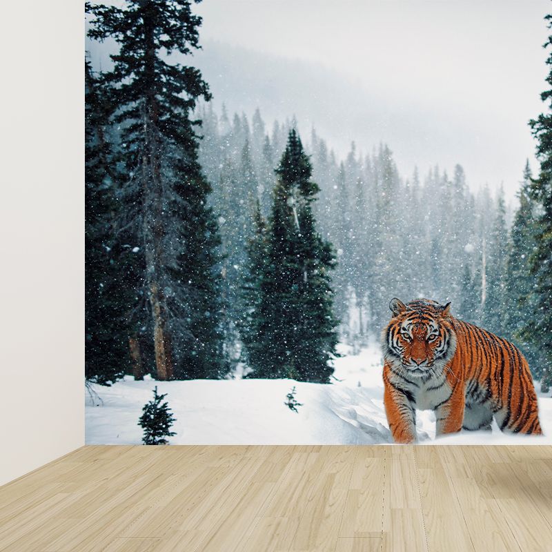 Customized Tiger Wall Paper Murals Mildew Resistant Living Room Wall Decor