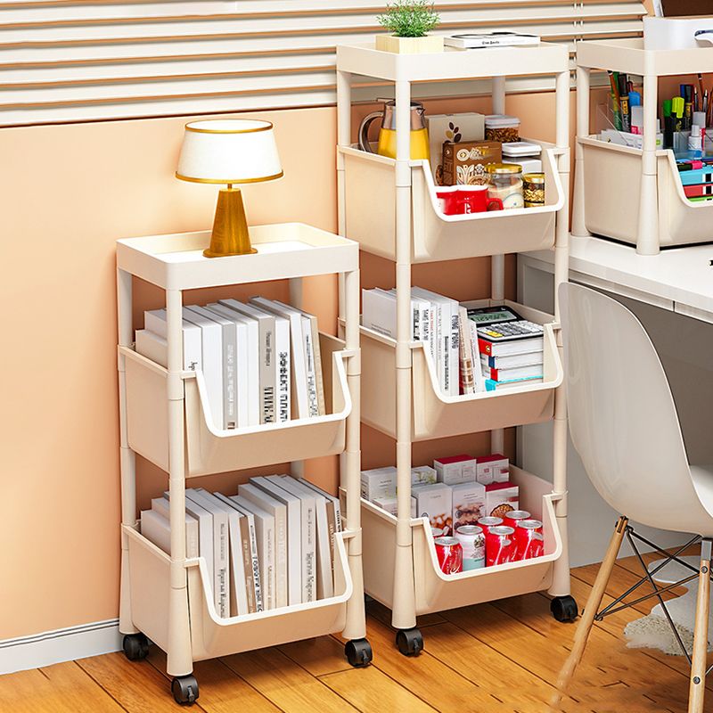 Urban Closed Back Shelf Bookcase Plastic/Acrylic Bookshelf with Caster