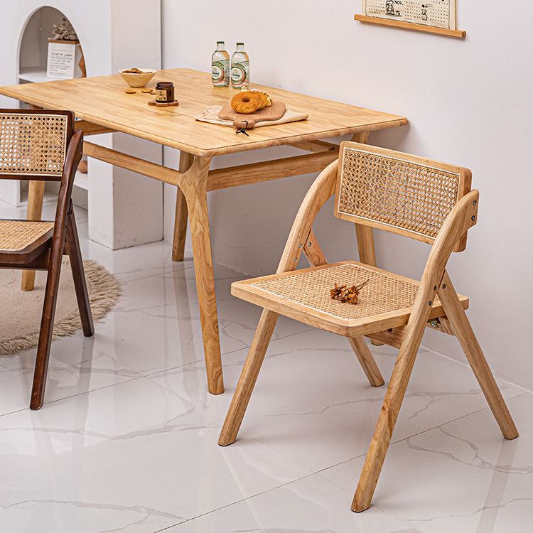 Minimalist Solid Wood Kitchen Dining Folding Side Chair Opening Back Folding Side Chair