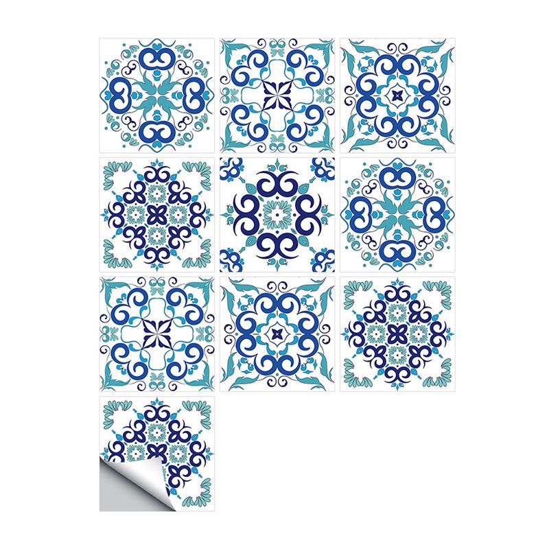 Enchanting Vatican Tiles Stick Wallpaper Panel Set for Home Floral Wall Art, 12' x 12 (10 Pcs)