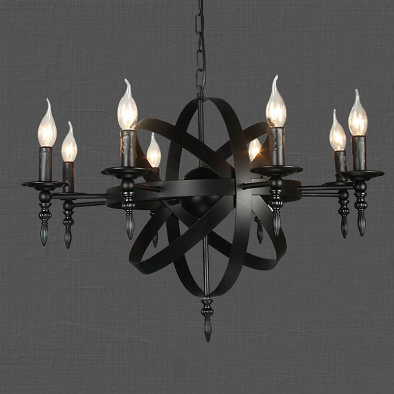 Luz de techo de metal industrial de lámpara de araña de bombilla expuesta con cadena de colgantes para restaurante