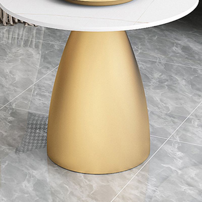Mid-Century Modern Pedestal Metal Tray Top Round Single Coffee Table