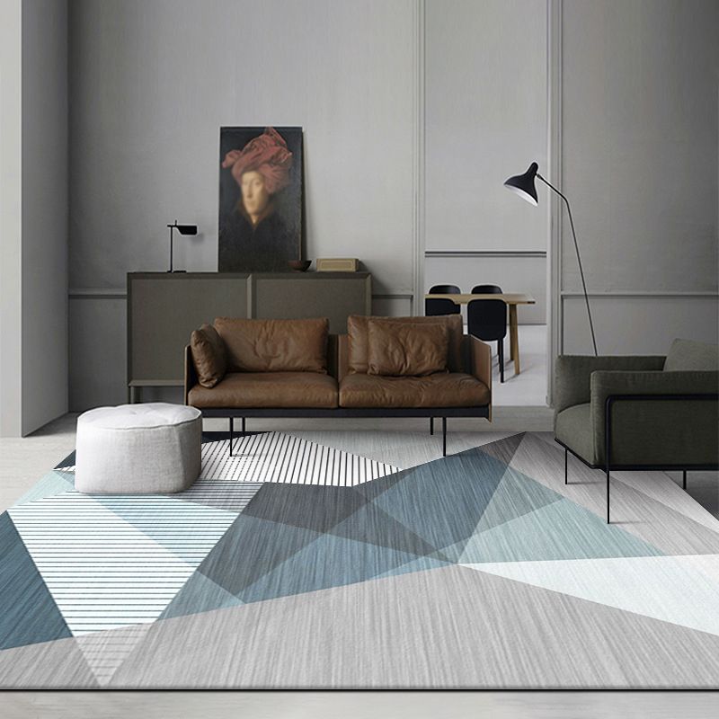 Classic Geometric Indoor Rug Modern Indoor Rug Stain Resistant Polyester Carpet for Living Room