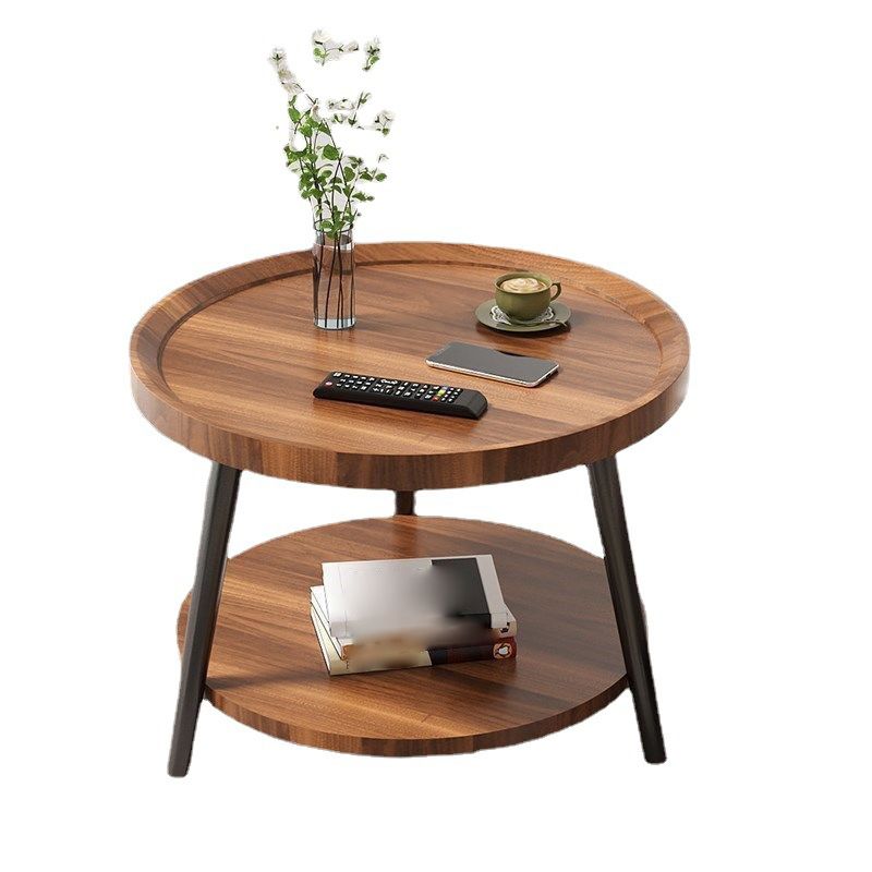 Round Tray Top Side End Table 3 Legs Solid Wood Corner Table